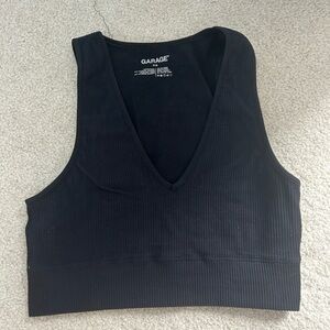 Garage Women's Black Ribbed Crop Top